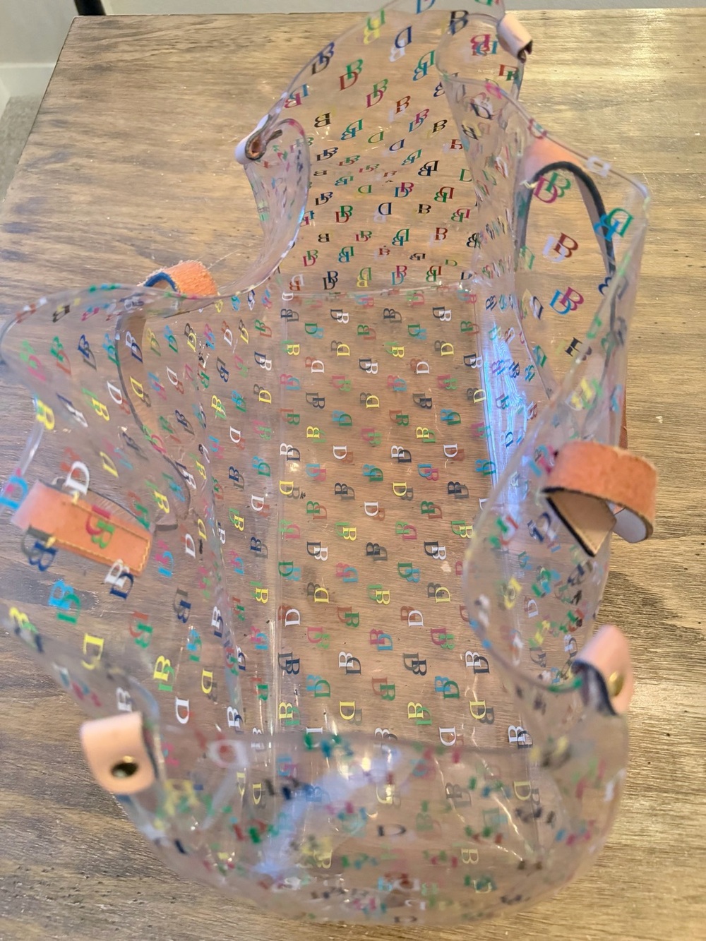 Dooney and Bourke Multicolor Clear XL shopper tan leather Signature - Picture 8 of 13